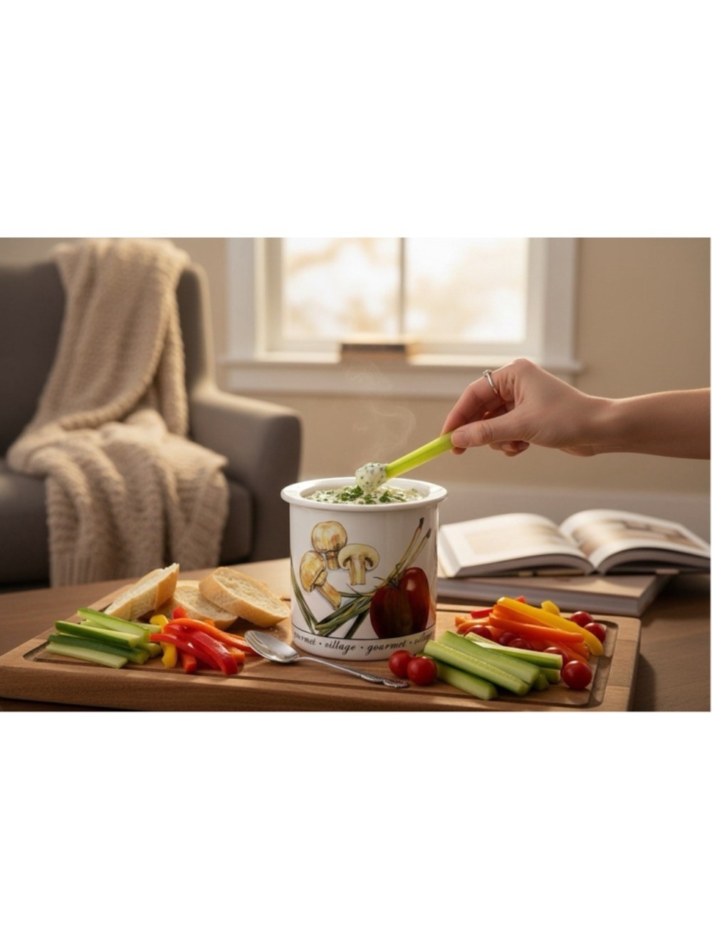 Gourmet Village Jubilee Dip Chiller Ceramic Tomato Mushroom Vintage Style